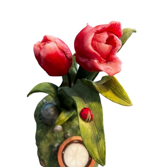 Yankee Candle Tart Wax Warmer Tulip Garden Lady Bug No Warmer W/Tag Discontinued - Picture 3 of 11